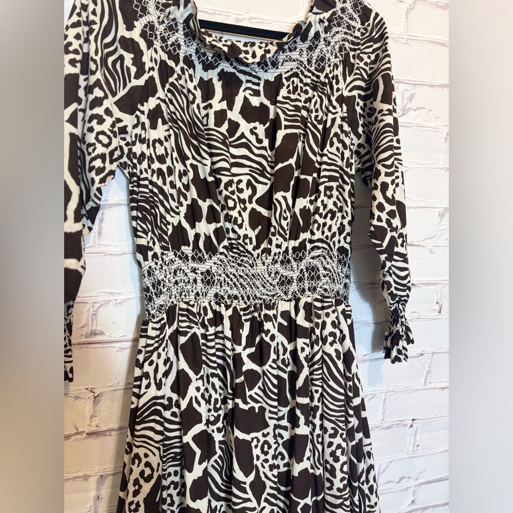 Adam Lippes x RTR Smocked Off the Shoulder Dress Size 8 - Picture 7 of 10